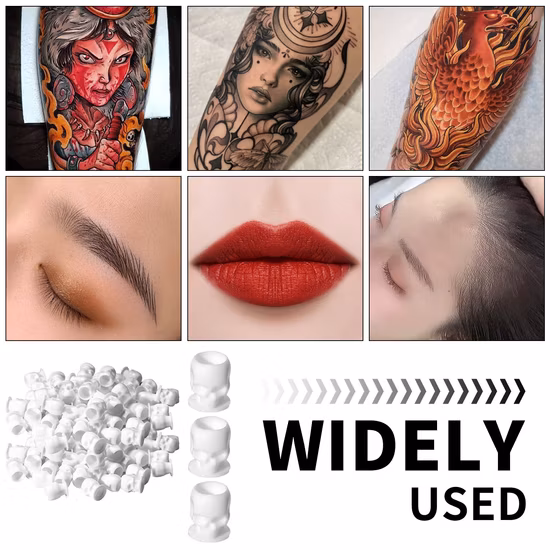Encre de tatouage jetable en gros de la tasse de pigment de microblading en plastique