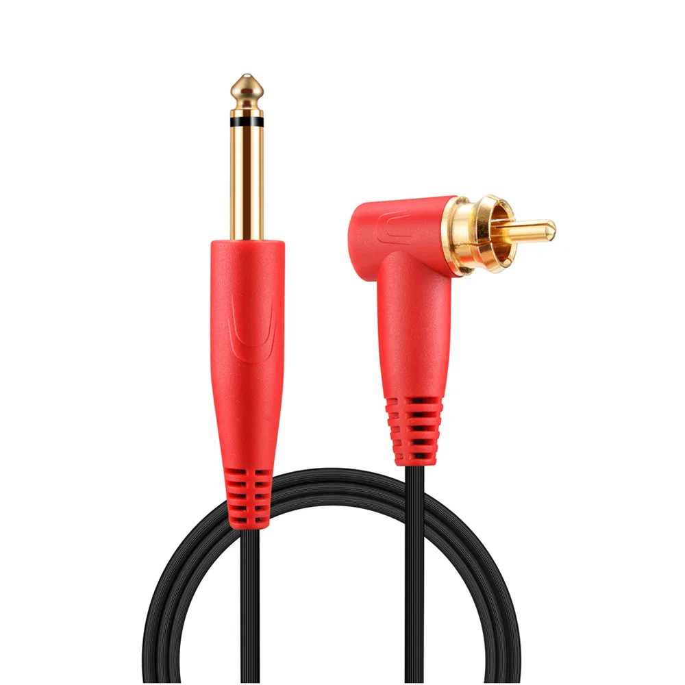 Cordon d'agrafe de tatouage de câbles RCA à angle droit noir flexible et durable de qualité supérieure pour machine à tatouer