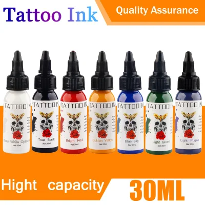 Tuffking 7 couleurs d'encre de tatouage végétale naturelle 30ml Pigments de tatouage