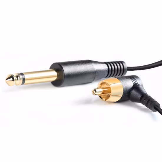 Vente chaude à angle droit tatouage RCA câble connecteur de ligne cordon de clip de tatouage pour l'alimentation de la machine à tatouer