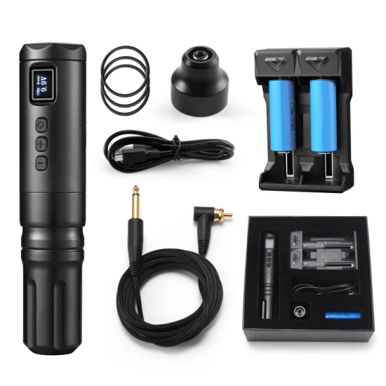 Le moteur sans noyau de stylo de machine de tatouage rechargeable remplace la machine rotative de tatouage sans fil de batterie